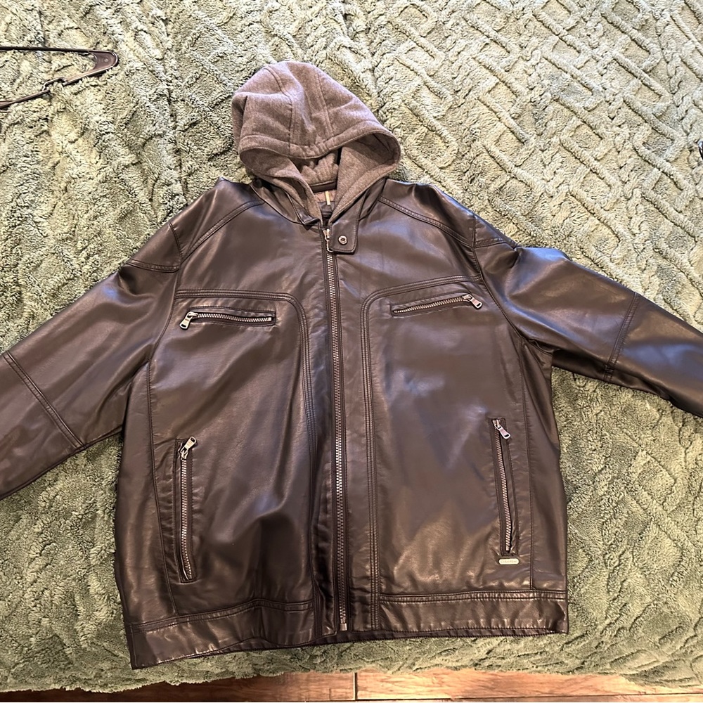 Calvin klein faux leather jacket